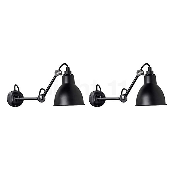 DCW Lampe Gras No 204 lot de 2 noir/noir - 20 cm - sans interrupteur
