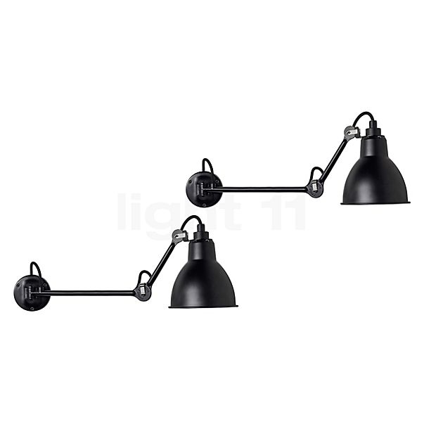 DCW Lampe Gras No 204 set van 2 zwart/zwart - 40 cm - zonder schakelaar