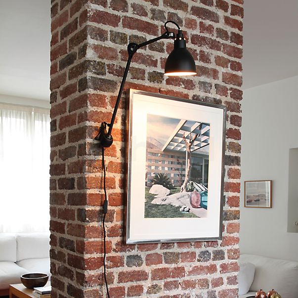 DCW Lampe Gras No 222, lámpara de pared negra blanco/cobre