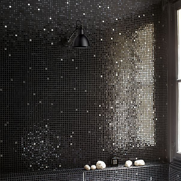 DCW Lampe Gras No 304 Bathroom, lámpara de pared negro/policarbonato, blanco