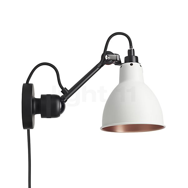 DCW Lampe Gras No 304 CA Applique noire blanc/cuivre