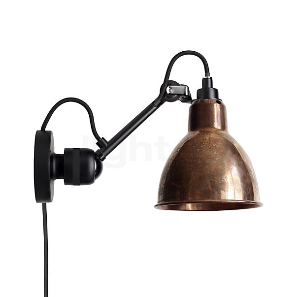 DCW Lampe Gras No 304 CA Applique noire cuivre brut