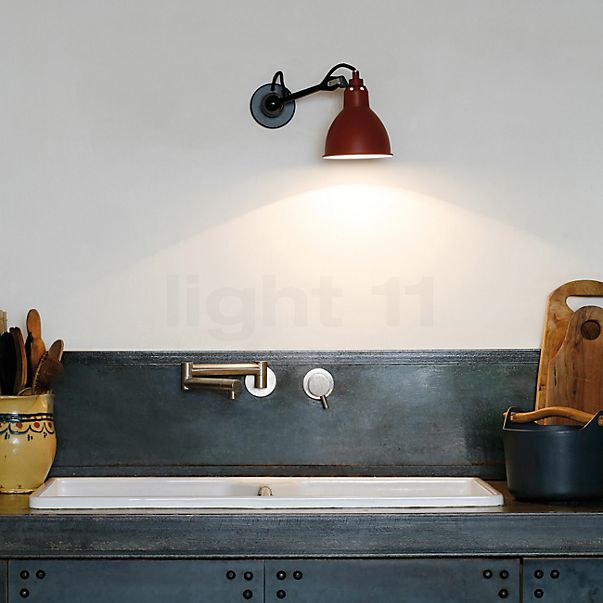  Lampe Gras No 304, lámpara de pared negra blanco/cobre
