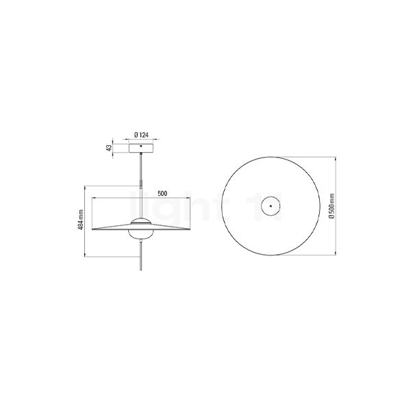 DCW Mono Lampada a sospensione LED ø50 cm - vista in sezione