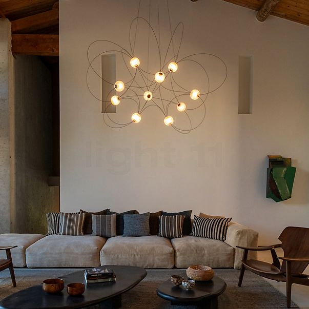 DCW Munari Lampadario a corona LED 10 fuochi nero - premontato