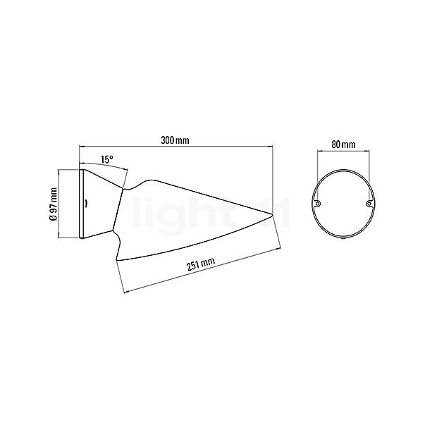 DCW Plume Wall Light porcelain - without switch - without stecker sketch