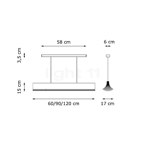 DCW Respiro Hanglamp LED 120 cm - zwart schets