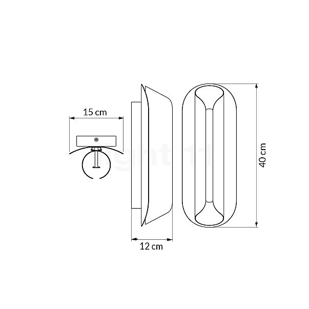 DCW Rosalie Applique LED doré - 40 cm - vue en coupe