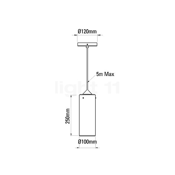 DCW Tobo Hanglamp porselein - h.25 cm - ø10 cm schets