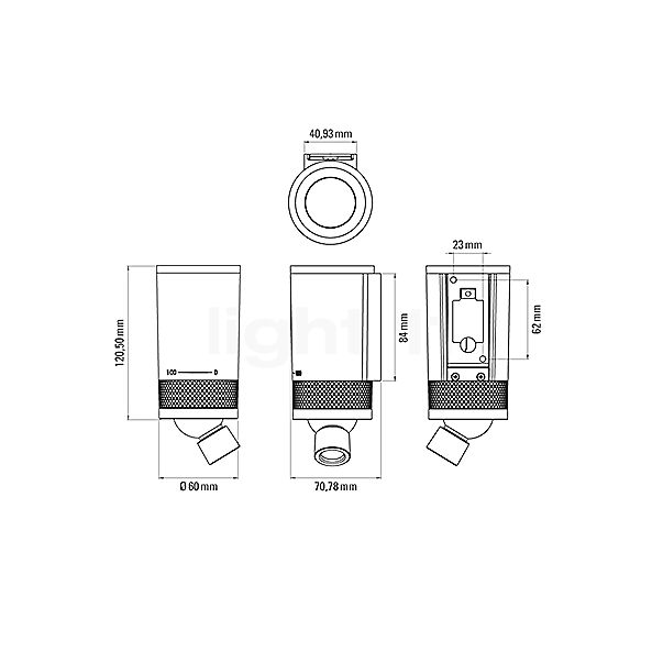 DCW Vision 20/20 Omni Wandlamp LED zwart schets