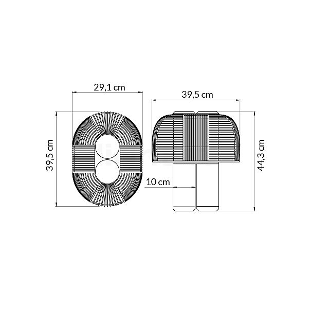 DCW Yasuke Tafellamp LED zwart , Magazijnuitverkoop, nieuwe, originele verpakking schets