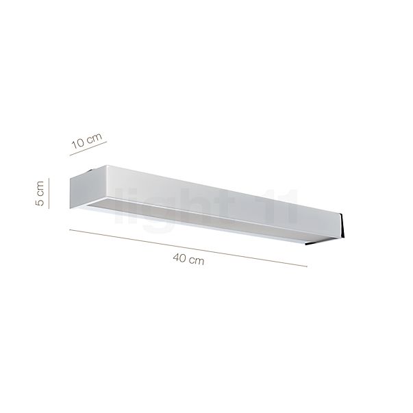Dimensions du luminaire Decor Walther Box Applique LED blanc mat - 150 cm - 2.700 K en détail - hauteur, largeur, profondeur et diamètre de chaque composant.