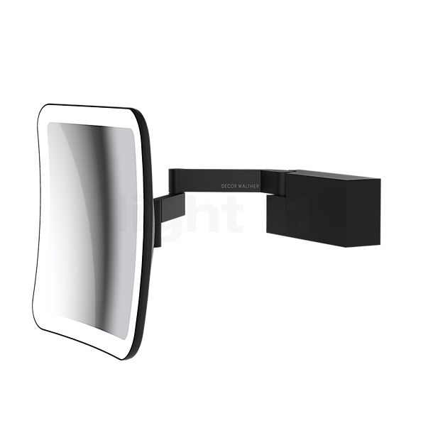 Decor Walther Vision S Miroir de maquillage mural LED noir mat - grossissement 5 fois