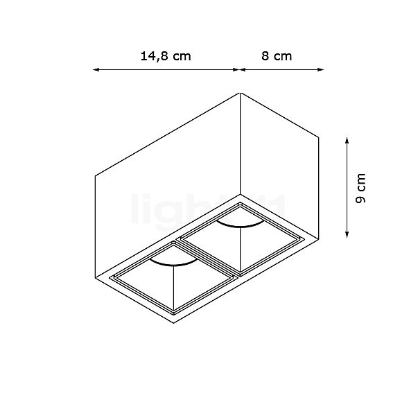 Delta Light Boxy L+ Deckenleuchte LED 2-flammig weiß Skizze