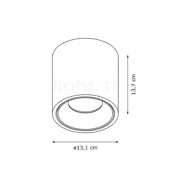 Delta Light Boxy XL Plafonnier LED ronde blanc - 2.700 K , Vente d'entrepôt, neuf, emballage d'origine - vue en coupe