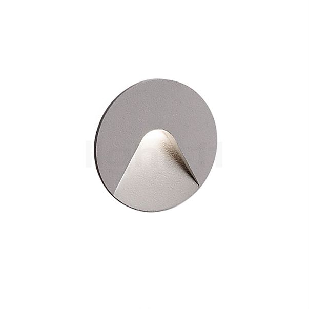 Delta Light Logic Mini Applique da incasso a parete LED rotonda grigio alluminio - incl. reattori