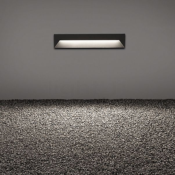 Delta Light Logic Recessed Wall Light LED aluminium grey - 31 cm - incl. ballasts