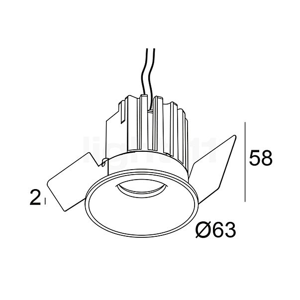 Delta Light Mini Reo Loftindbygningslampe LED hvid - 2.700 K - 18° - incl. forkoblinger skitse