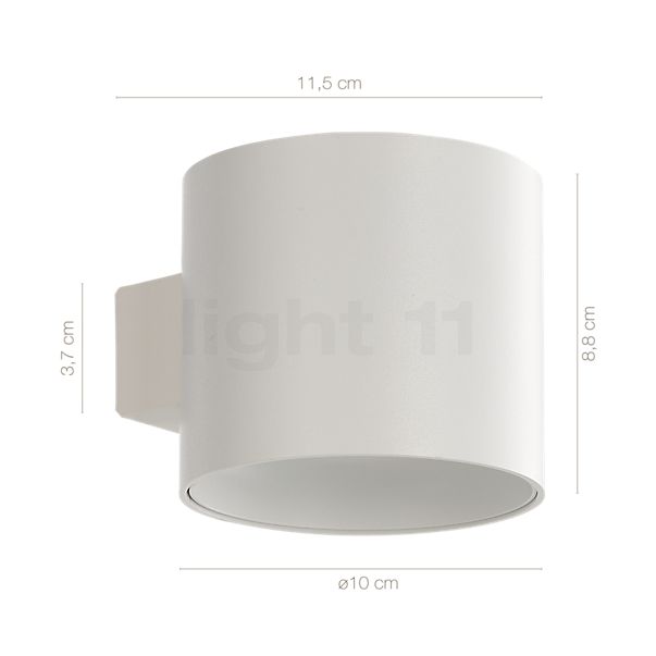 Dimensions du luminaire Delta Light Orbit LED blanc - 2.700 K en détail - hauteur, largeur, profondeur et diamètre de chaque composant.