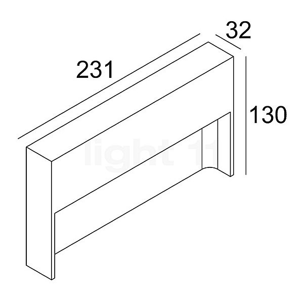 Delta Light Skov Wandleuchte LED dunkelgrau - 23 cm - 2.700 K Skizze