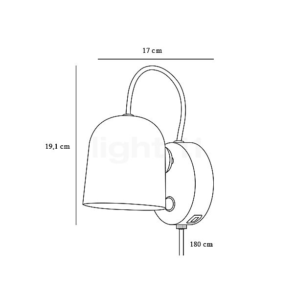 Design for the People Angle Wandlamp wit schets