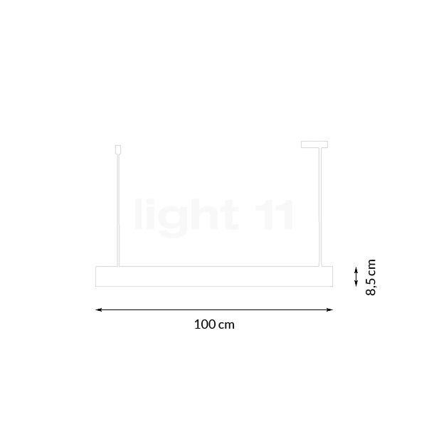 Design for the People Beau, lámpara de suspensión negro - 100 cm - alzado con dimensiones
