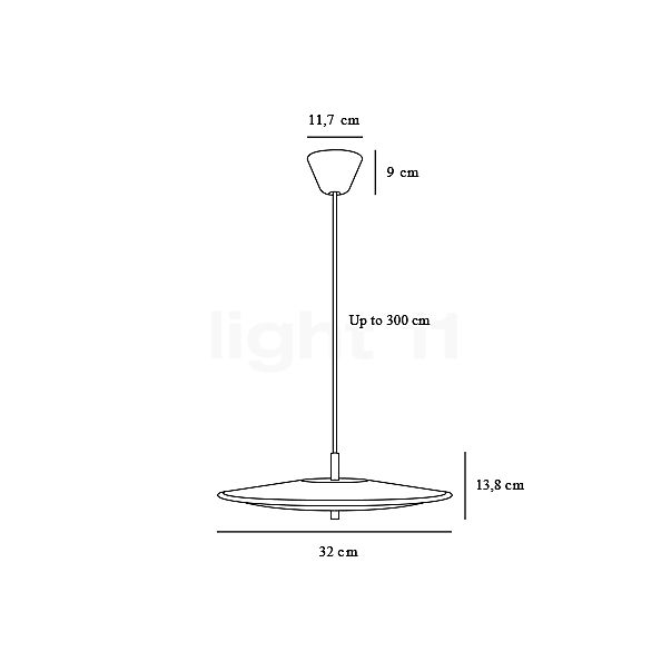 Design for the People Blanche Hanglamp LED ø32 cm schets