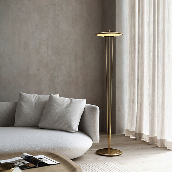 Design for the People Blanche Lampadaire LED laiton