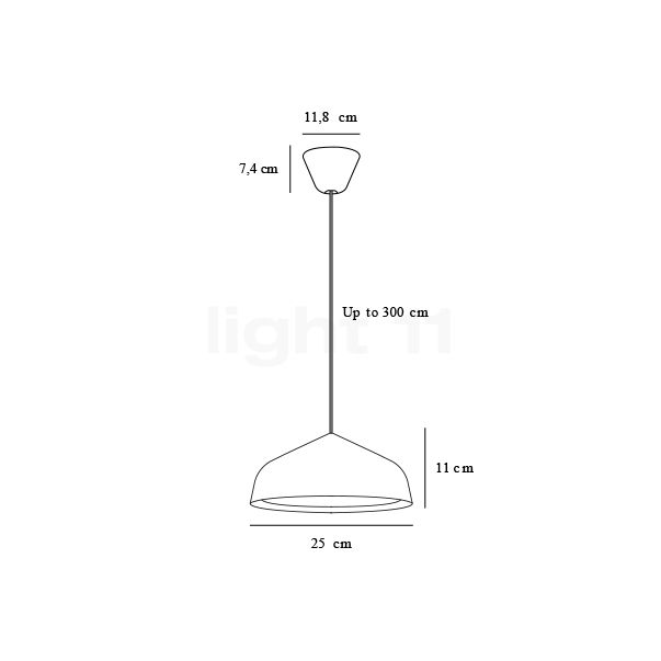 Design for the People Fura Pendant Light LED ø25 cm - black , discontinued product sketch