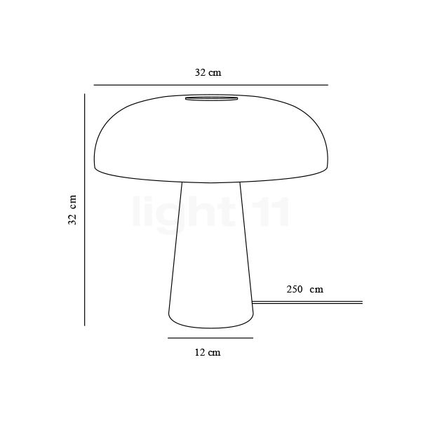 Design for the People Glossy Lampe de table gris - vue en coupe