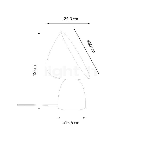 Design for the People Hello Lampada da tavolo marrone - vista in sezione