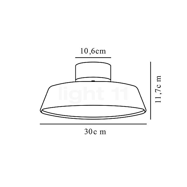 Design for the People Kaito Dim, lámpara de techo LED blanco - alzado con dimensiones