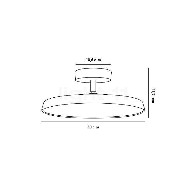 Design for the People Kaito Pro Plafonnier LED blanc - 30 cm - vue en coupe