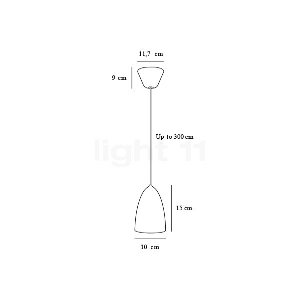 Design for the People Nexus 2.0 small, lámpara de suspensión negro - alzado con dimensiones