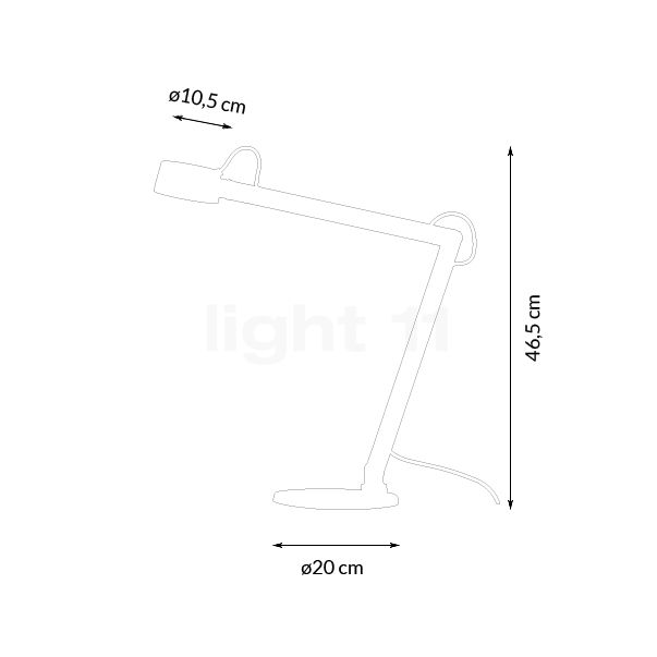 Design for the People Nobi Lampe de table LED gris - vue en coupe