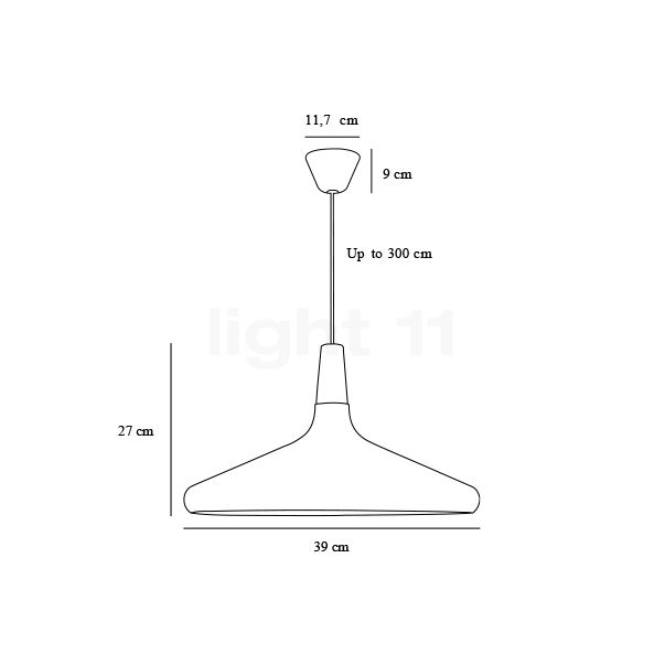 Design for the People Nori Pendant Light ø39 cm - white , Warehouse sale, as new, original packaging sketch