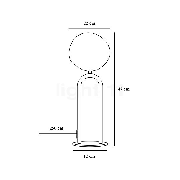 Design for the People Shapes Lampe de table laiton - vue en coupe