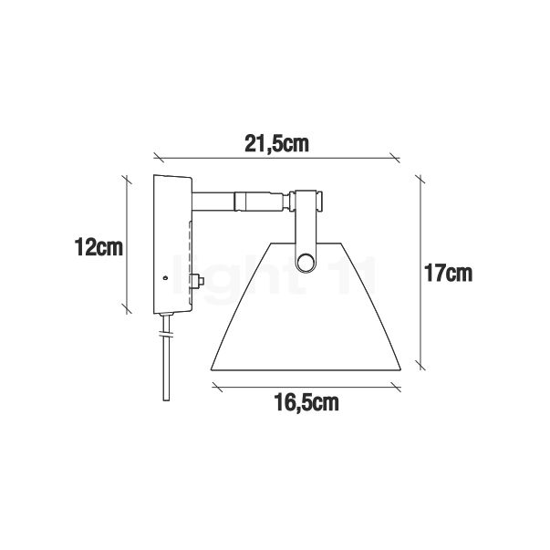 Design for the People Strap Lampada da parete nero - vista in sezione