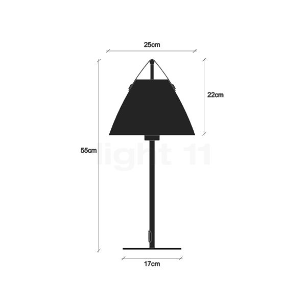 Design for the People Strap Lampe de table blanc , Vente d'entrepôt, neuf, emballage d'origine - vue en coupe