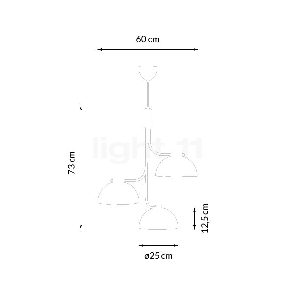 Design for the People Tullio Suspension 3 foyers noir - vue en coupe