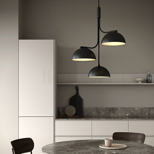 Design for the People Tullio Suspension 3 foyers noir