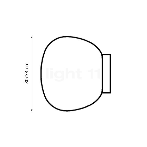 Fabbian Lumi Mochi Applique/Plafonnier LED ø38 cm - vue en coupe