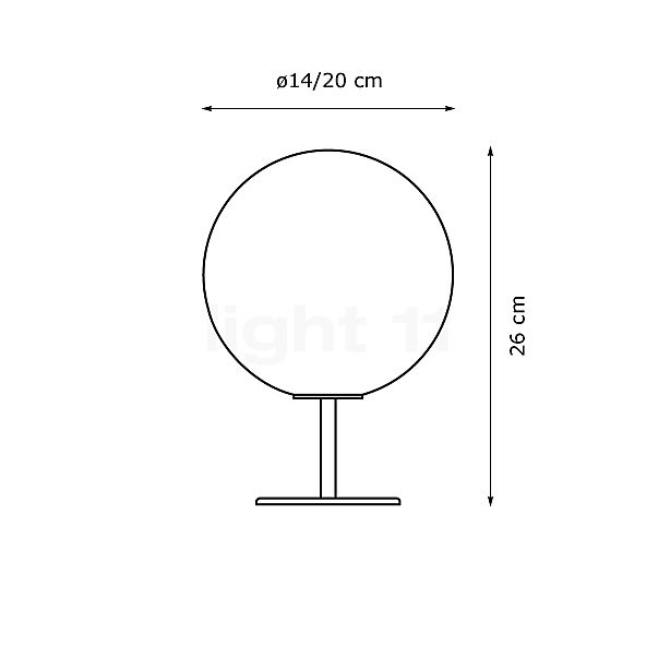 Fabbian Lumi Sfera Lampe de table avec pied ø14 cm - vue en coupe