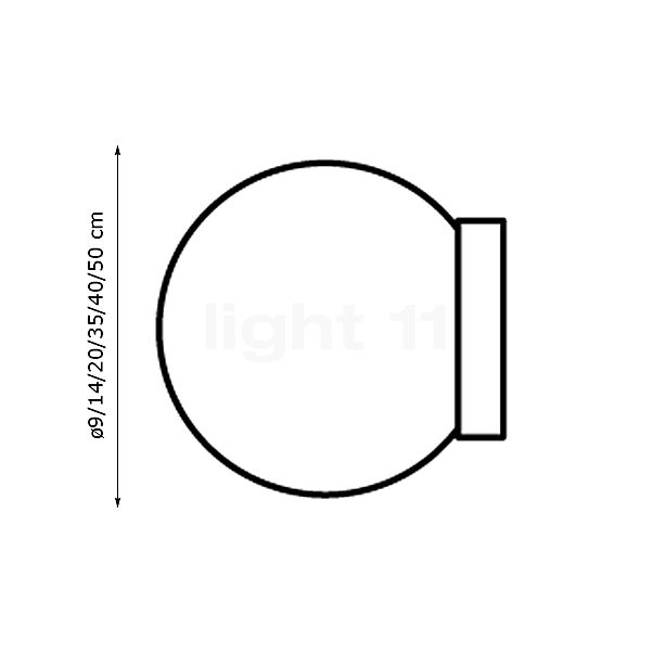 Fabbian Lumi Sfera wall-/ceiling light ø14 cm sketch