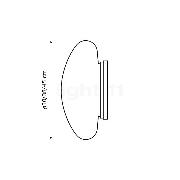 Fabbian Lumi White Applique/Plafonnier LED ø45 cm - vue en coupe