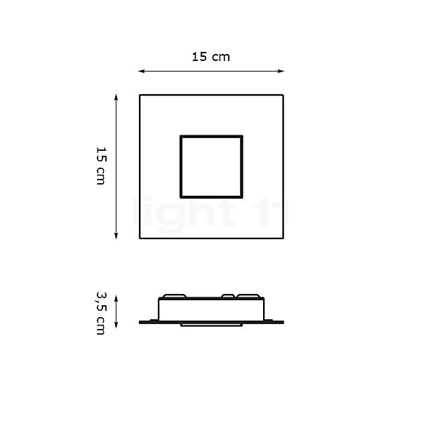 Fabbian Quarter Decken- und Wandleuchte weiß - 15 cm , Lagerverkauf, Neuware Skizze