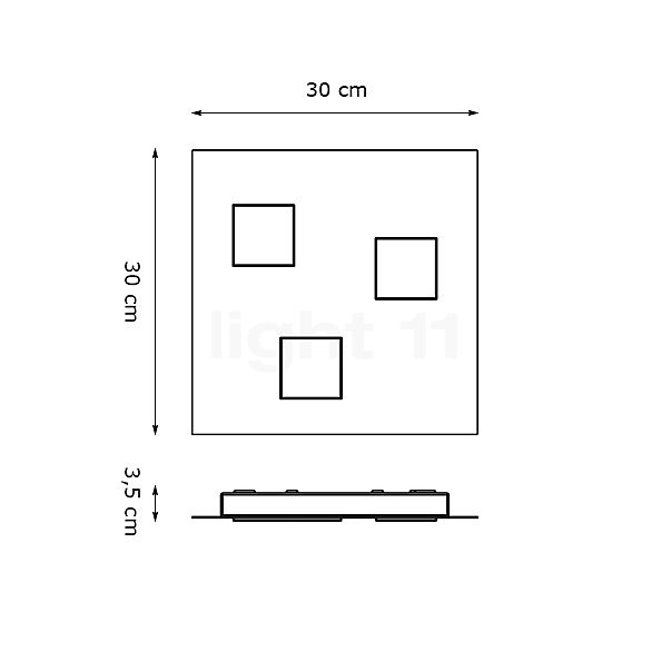 Fabbian Quarter Loft-/Væglampe hvid - 30 cm skitse