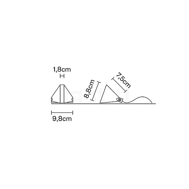 Fabbian Tripla Table Lamp LED aluminium polished sketch