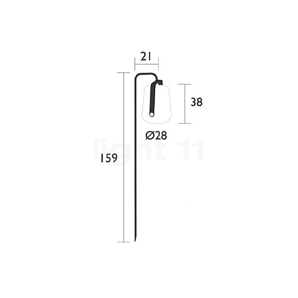 Fermob Balad Vloerlamp LED antraciet - 38 cm - met grondpen schets