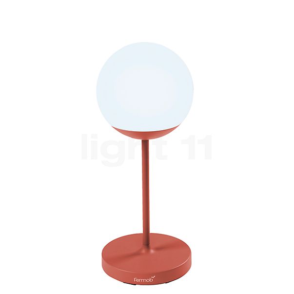 Fermob Mooon!, lámpara de sobremesa LED ocre rojo - 63 cm